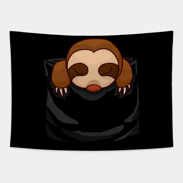 Pocket sloth - sloth in a pocket Tapestry by HighFives555