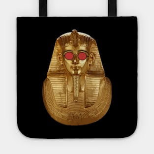 Golden Mask Egyptian King with Red Sunglasses Tote