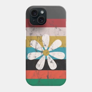 Big Daisy on Groovy Stripes Retro Design Phone Case