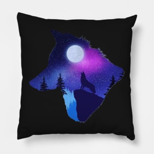 Wolf midnight Pillow