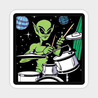 Alien drummer rock star space jam Magnet