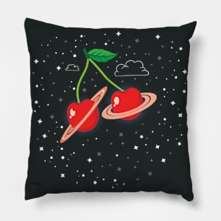 Cherry Like Planets in Space Pillow