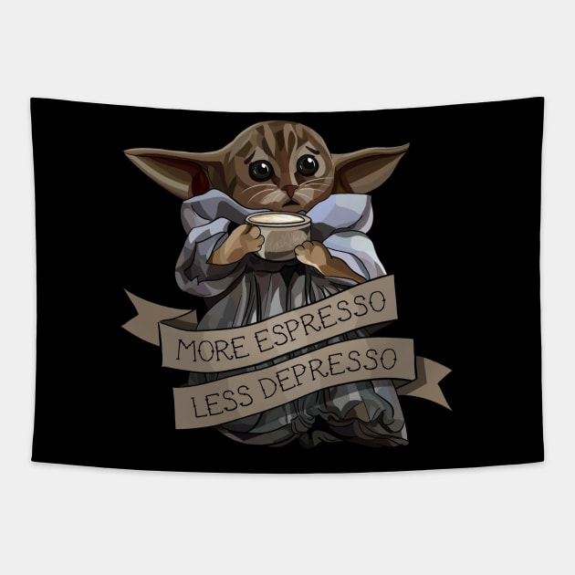 More Espresso, Less Depresso Tapestry by X-TrashPanda