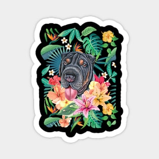 Tropical Black and Tan Shar Pei Magnet