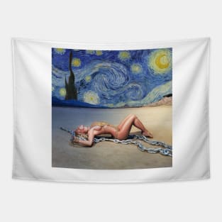 swimming in the starry night 2 Tapestry