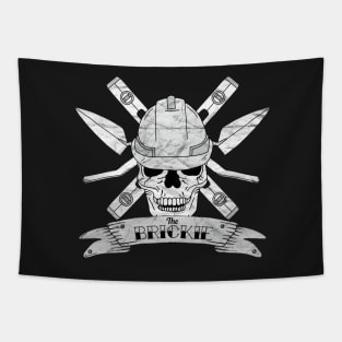 Brickie Bricklayer Construction Worker Skull Tapestry