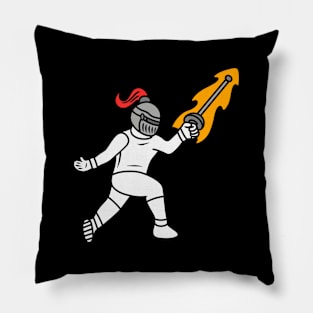 Cute cartoon knight fencing Pillow