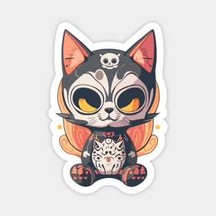 Kawaii Skull Neko Magnet