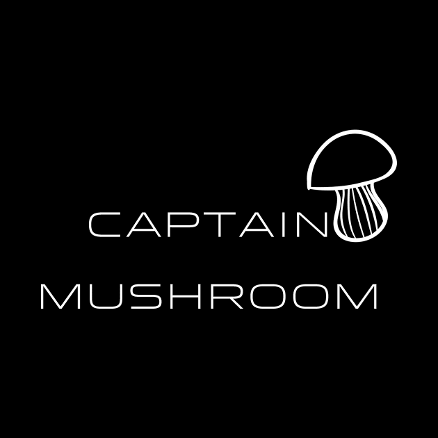 Captain Mushroom Typography White Design by Stylomart