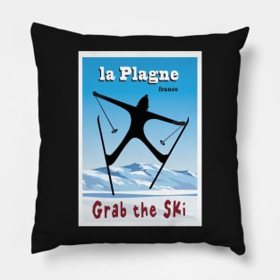 La Plagne, France, Ski Poster Pillow