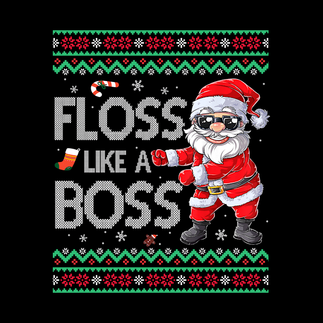 Floss Like A Boss Santa Christmas Boys Kids Xmas Flossing by Michelin