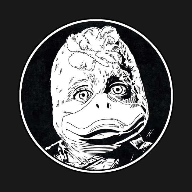 HOWARD THE DUCK (Circle Black and White) by Famous Weirdos