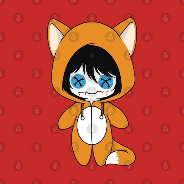 creepypasta jeff the killer fox costume doll by LillyTheChibi