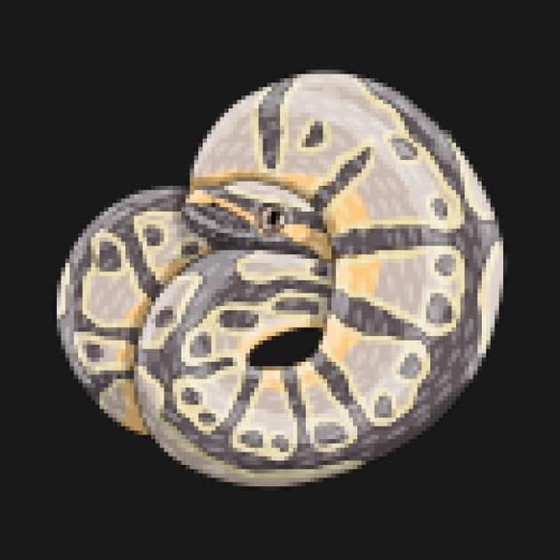 8bit yellow belly ball python by Artbychb