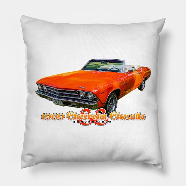 1969 Chevrolet Chevellle SS Convertible Pillow by Gestalt Imagery