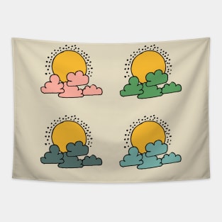 Sun and colorful clouds Tapestry