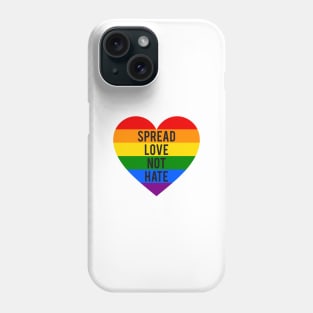 Spread love, not hate, rainbow heart Phone Case