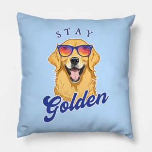 Stay Golden - Summer Golden Retriever in Shades Pillow