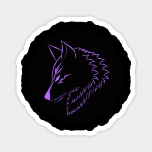 Purple wolf head Magnet