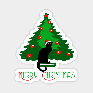 Chat Noir Merry Christmas Magnet