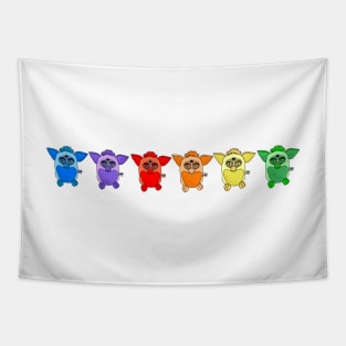 RAINBOW FURBY cool stripe print Tapestry