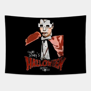 Count Scary's Halloween 80s Horror Movie Radio Host Tapestry