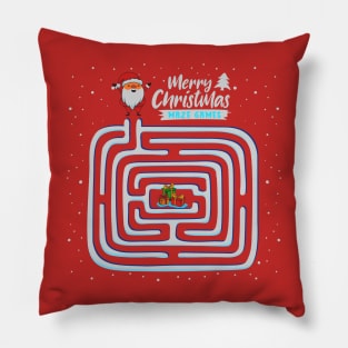 Santa With Maze Game Pillow