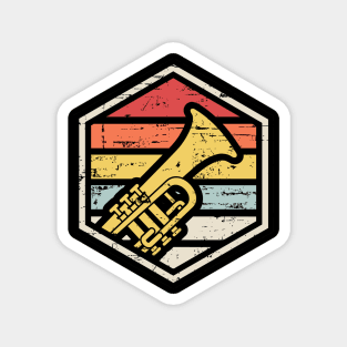 Retro Badge Trumpet Magnet