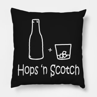 Hops 'n Scotch White Pillow