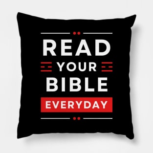 Read Your Bible Everyday | Christian Typography Pillow