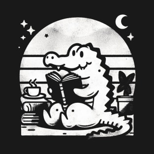 Funny Bookworm Alligator Vintage T-Shirt