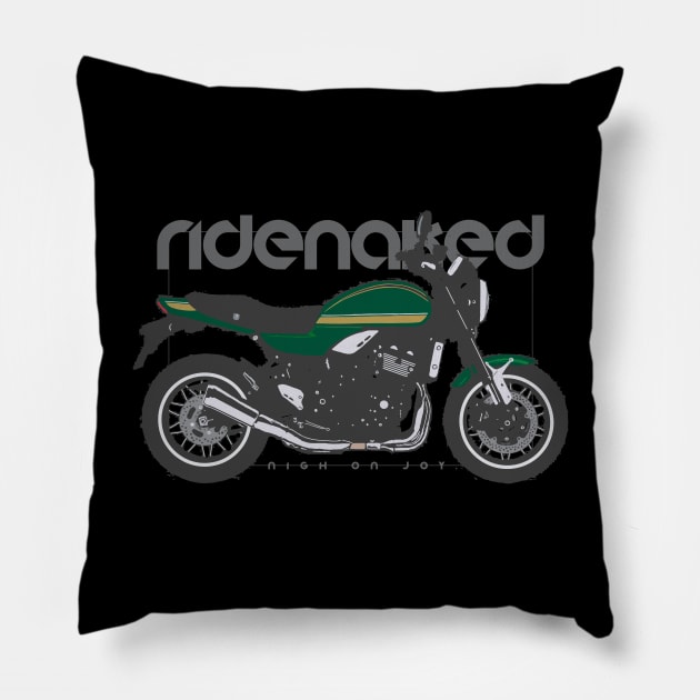 Ride Naked rs green Pillow by NighOnJoy