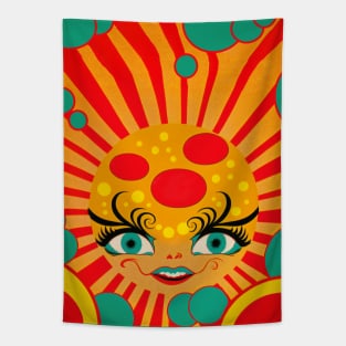 Crazy Sun Face Tapestry