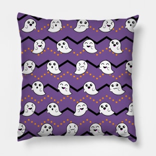 Cute Kawaii Ghost Purple Halloween Pillow