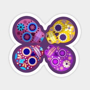 Colorful Sugar Skulls Design Magnet