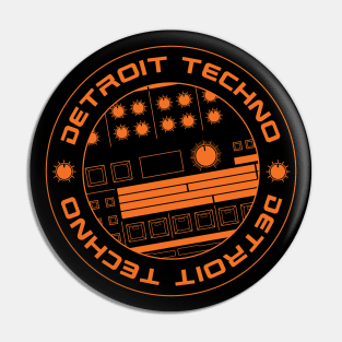 909 Drum Machine Circle: Detroit Techno Pin