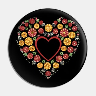 Floral Heart of Flowers Valentines Day Pin