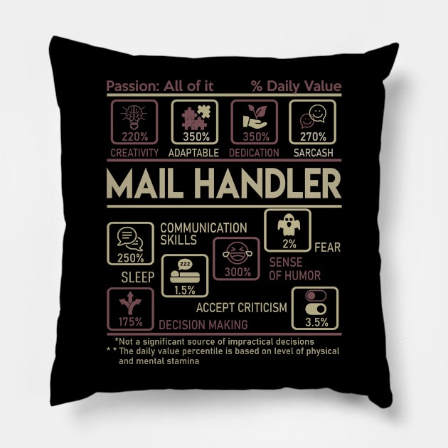 Mail Handler T Shirt - Multitasking Daily Value Gift Item Tee Pillow by candicekeely6155