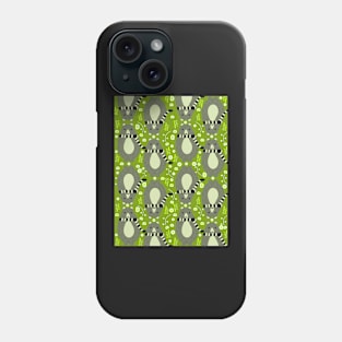 Little bears and flowers in green Phone Case