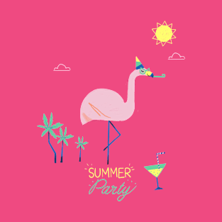 Cocktail Flamingo T-Shirt