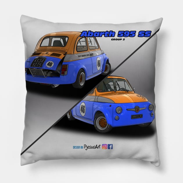 Abarth 595 SS Orange Pillow by PjesusArt