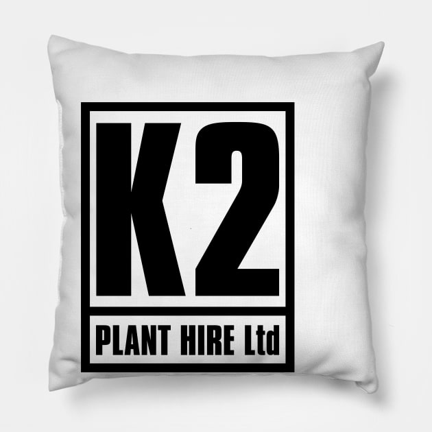 K2 Plant Hire Ltd (transparent logo) Pillow by Stupiditee