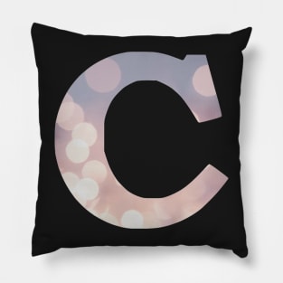 The Letter C Purple Lights Design Pillow