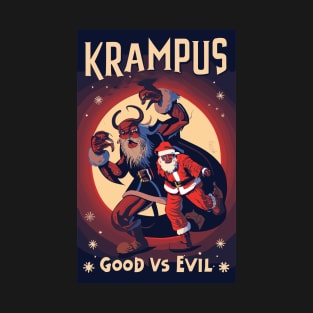 Krampus- Evil St Nick- Good Vs Evil Comic Book Style T-Shirt