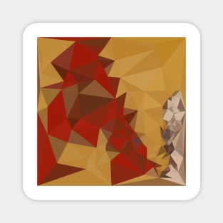 Red Ginger Abstract Low Polygon Background Magnet