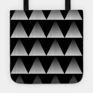 Pattern of Black and White Triangles Tote