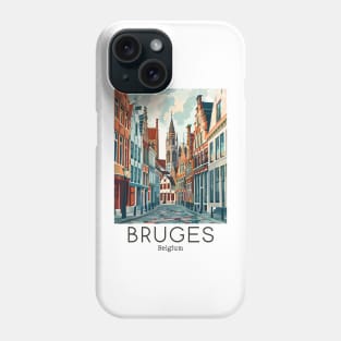 A Vintage Travel Illustration of Bruges - Belgium Phone Case