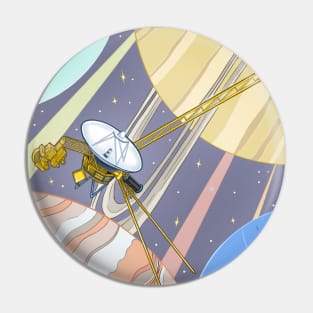 Voyagers Spacecraft Illustration Pin