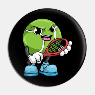 Tennis ball with Tennis racket at Tennis Pin