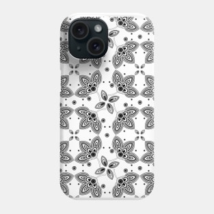 Black White Paisley Tile Phone Case